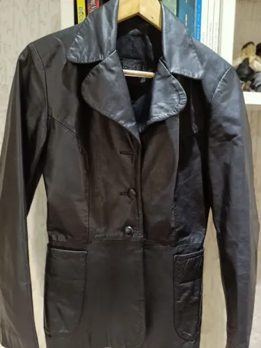 Blazer feminino preto couro LEGÍTIMO