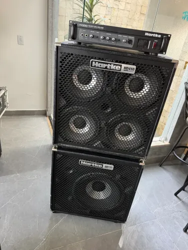 Cabeçote e gabinete para baixo 4x10 & 1x15 Hartke LH1000 + HD410 + HD115 amplificador