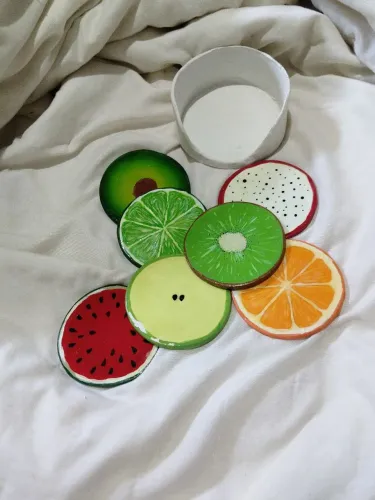 Porta copos de fruta