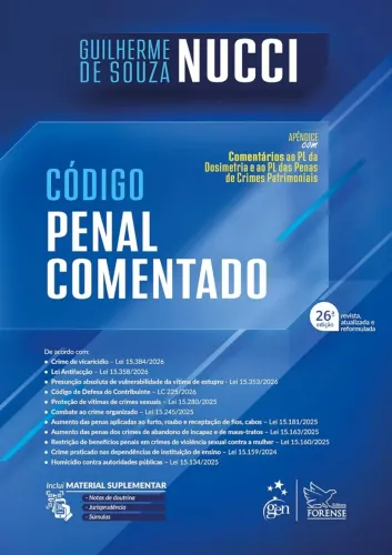 Livro: código penal comentado - 26ª edição - nucci - 25.05.2026