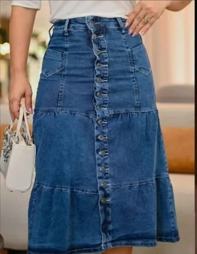 Saia jeans evasê  Detroit 