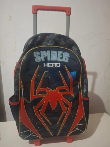 Mochila infantil homem aranha de rodinhas escolar