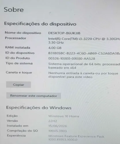 CPU i3 3 geração - 4 GB RAM -1 tera de HD #### impressora Epson M1120(necessita reparo)