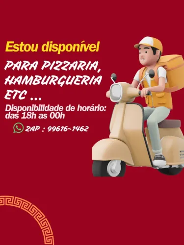 Estou disponível para suas entregas 