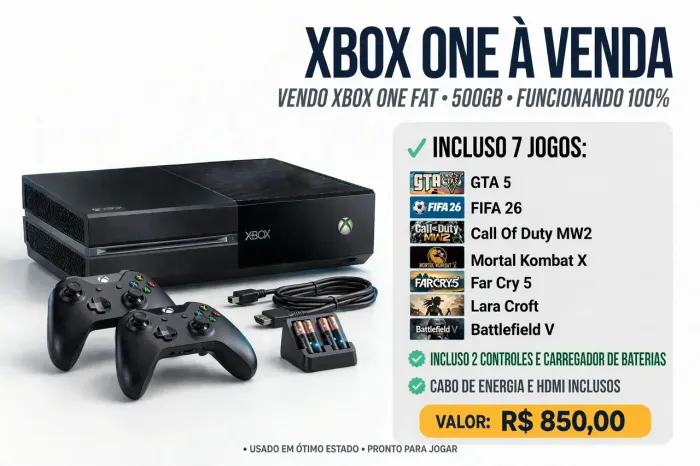 Xbox One FAT com 7 Jogos