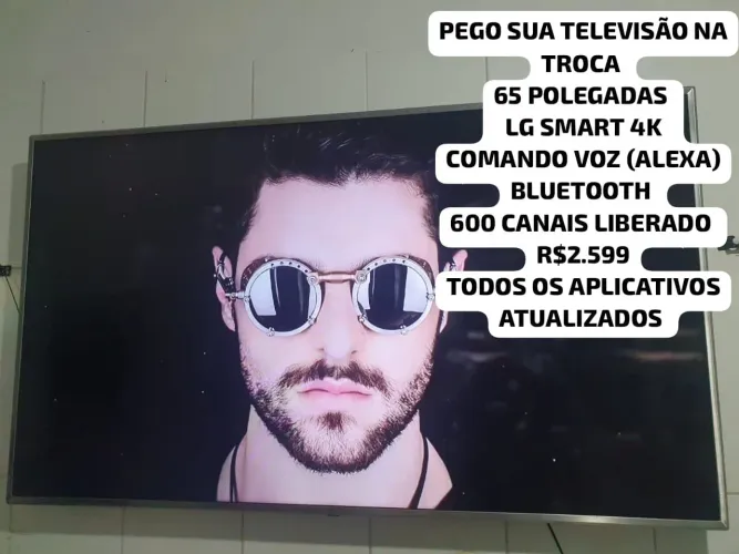 PEGO SUA TELEVISÃO NA TROCA 65 POLEGADAS LG SMART 4K COMANDO VOZ (ALEXA) BLUETOOTH