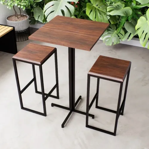 Conjunto Mesa Alta Bar Bistrô Quadrada