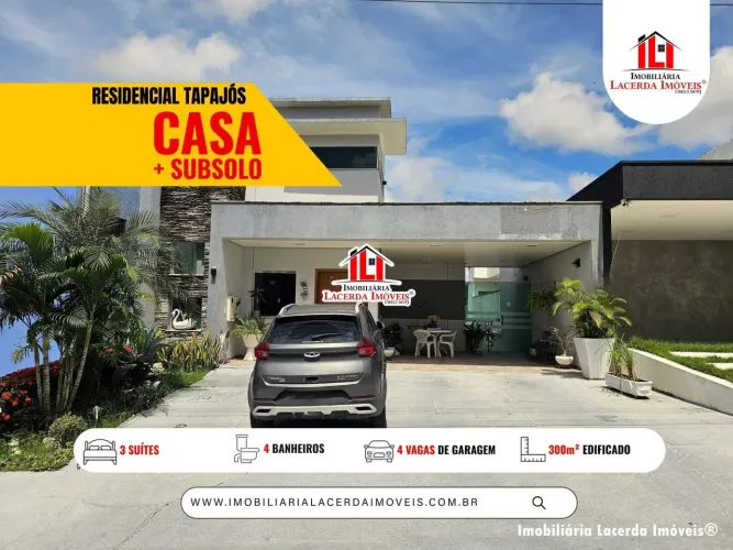 Residencial Tapajós, Casa 3 suítes + subsolo, Piscina, Lazer, USE FGTS, semimobiliada