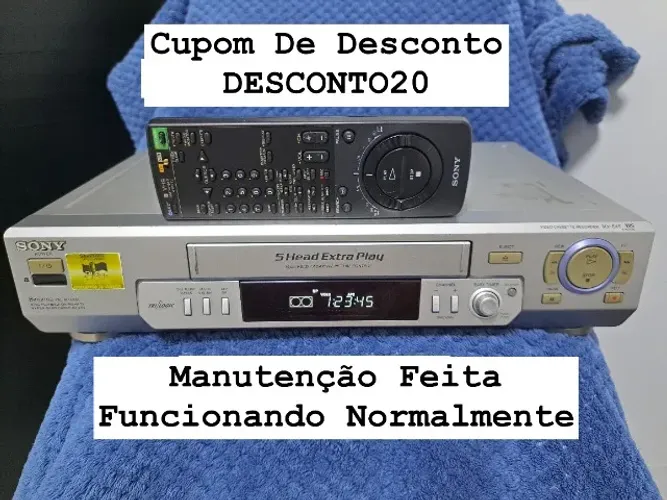 Video Cassete Sony 5 Cabeças Com Controle Remoto SLV-EX5S