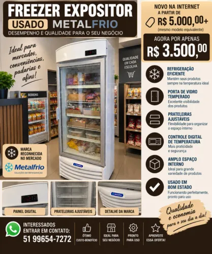 Freezer Expositor Vertical Metalfrio Porta de Vidro