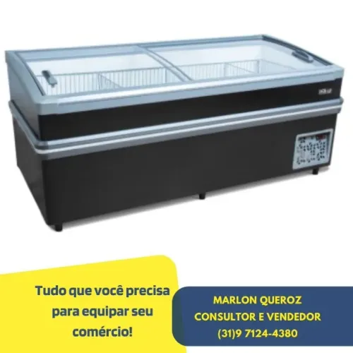 Ilha para Congelados 2M Vidro Curvo Polar