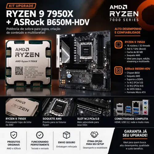 Ryzen 9 7950X + B650M ASRock | Kit High-End AM5