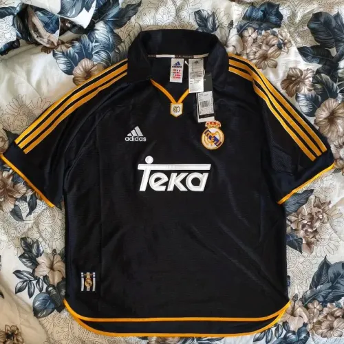 camisa original 1999 2000 real madrid preta tamanho p