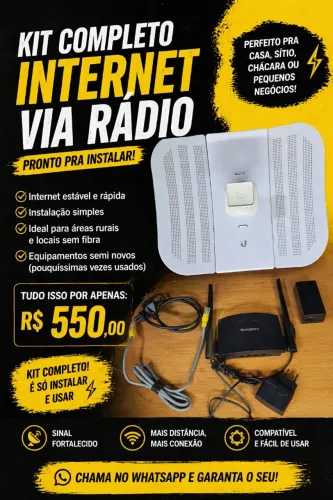Antena ubiquiti M5 + Roteador kit Internet via rádio 