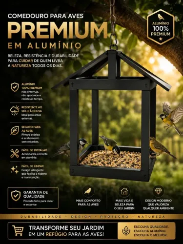 Comedor para aves em alumínio