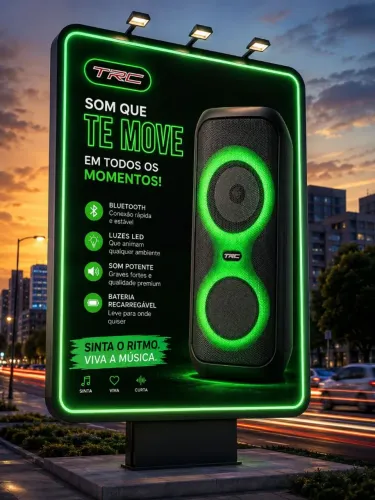 Caixa de Som TRC 120W Potência - Bluetooth - Promoção