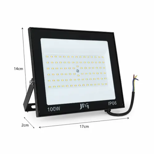 kit 5 refletores led 100w branco quente ip66 multitensão