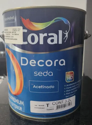 Galão Coral Decora Seda Premium Acetinada 3,2L - Cor Terra Distante - Nova - Manipulada