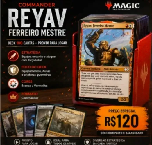 Deck MTG Magic Commander p/ Iniciantes - Reyav - 100 Cartas - Pronto para Jogar