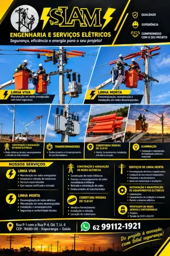 Serviço de linha viva e linha morta , cobertura de rede13.8 kv