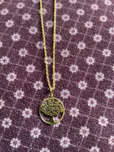 Colar feminino em Ouro e pingente árvore da vida