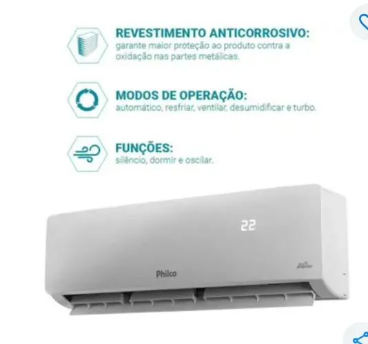 Ar condicionado inverter 9000 BTUs quente e frio