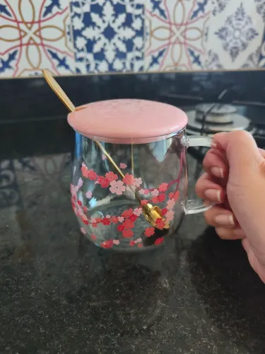 Caneca vidro com tampa