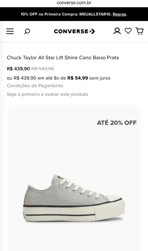 All Star Converse Chuck Taylor com Glitter