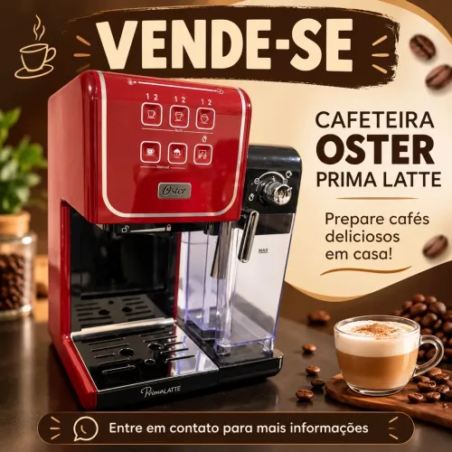 Vendo cafeteira Oster PrimaLatte Touch Red + Acessórios