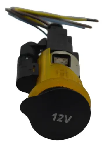 Tomada Energia 12v C/tampa Painel Megane 2010 Original Preto