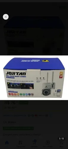 Camera Segurança Wifi 360 Graus Prova D'água Jortan C/alarme Cor Branco