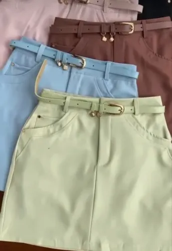 Short saia com cinto 