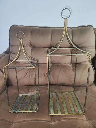 Lanterna decorativa -  Dourado envelhecido 