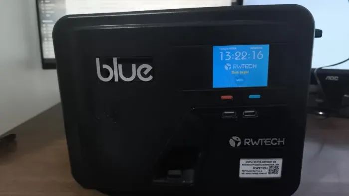 Relógio Ponto Digital Biométrico Rwtech Blue Homologado