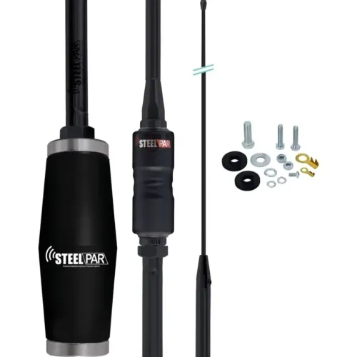 Antena bobinada caminhão rádio amador PX Argentina 1,63m Viúva negra Stelpar 