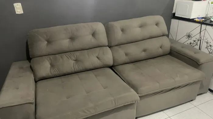 SOFÁ RETRÁTIL INCLINÁVEL CINZA