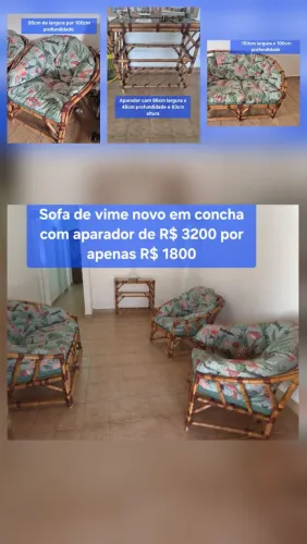 Sofá 5 lugares de Vime novo pela metade do valor