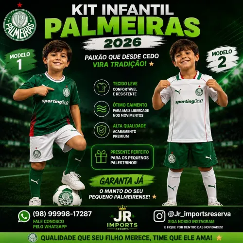 Kits infantis do manto 1 e 2 do Palmeiras 