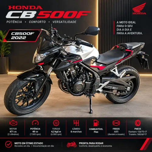 Honda CB500F 2022 Esportiva E Potente Oportunidade