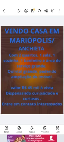 VENDO CASA MARIÓPOLIS ANCHIETA