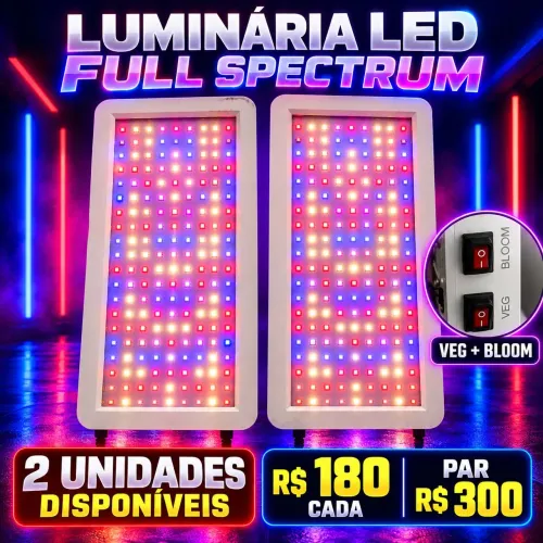 PAR DE LUMINÁRIAS LED FULL SPECTRUM VEG/BLOOM