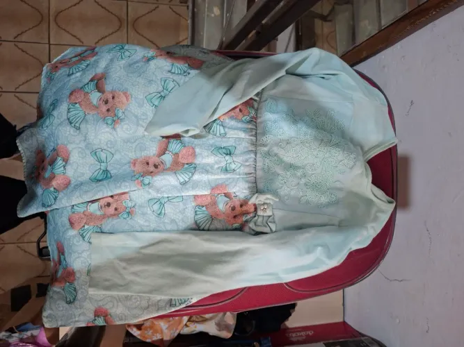 Vestido urso verde infantil