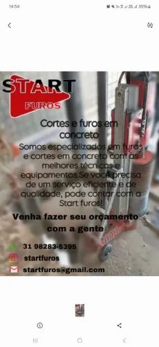 Furos em concreto armado com perfuratriz 