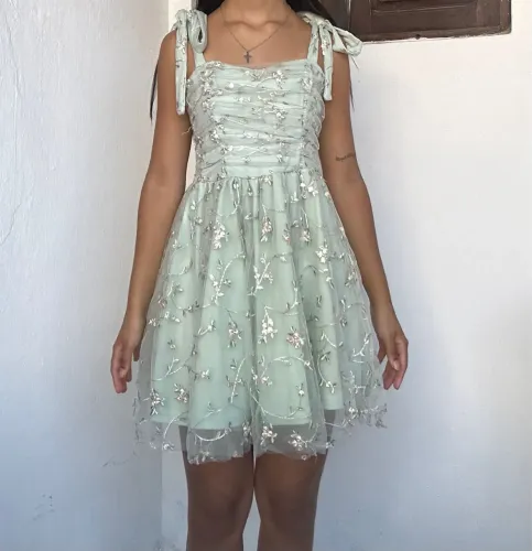 Vestido verde florido