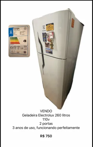 Geladeira Electrolux 260 litros 2 portas