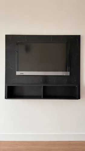 Painel para TV até 48 polegadas - Navi Bechara - Preto Marmorizado
