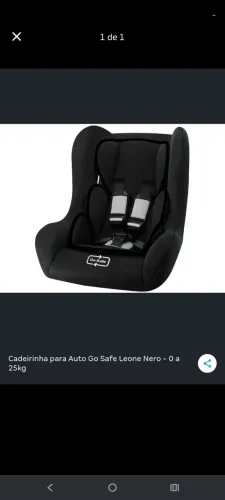 Cadeirinha de automóvel de 0 a 25kg,usada em estado de nova.