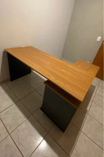 Mesa escritório em L Home Office escrivaninha 
