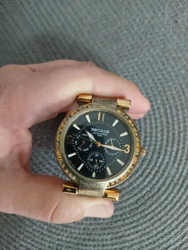 Relógio raro vintage antigo original SECULUS Multifunction , tamanho 41mm, coleção. 