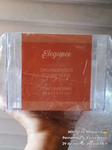 ORGANIZADOR PARA COSMÉTICOS COM DIVISÓRIAS EM ACRÍLICO. 25X13X11CM. (LACRADO!)
